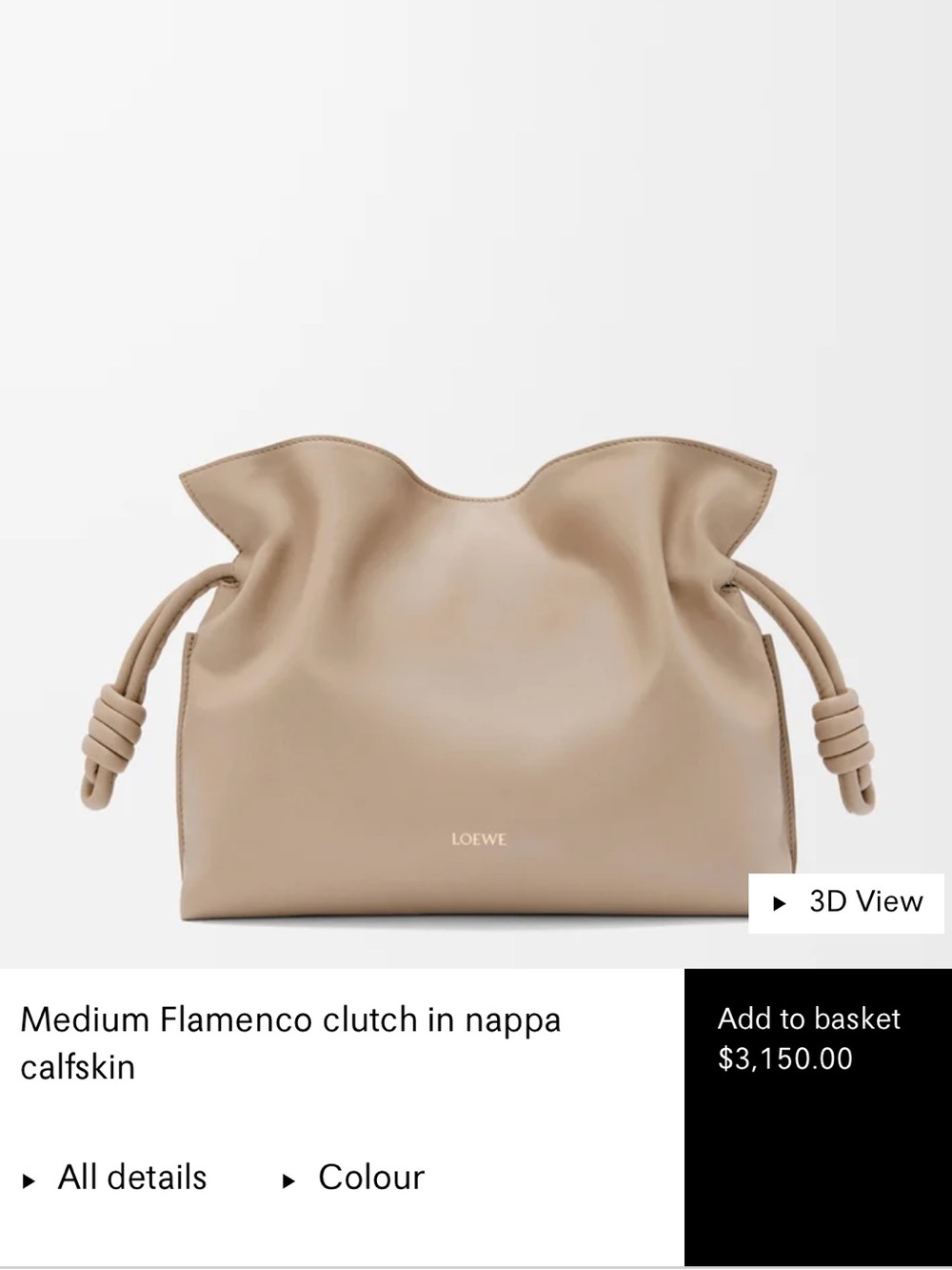 Loewe Flamenco Crossbody in Sand